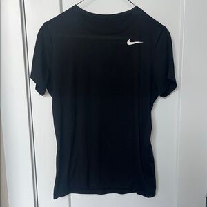 Nike Dri-Fit Women's Black Tee with White Logo